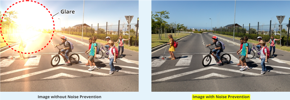 Image without Noise Prevention  Image with Noise Prevention