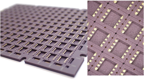 Array with V-cut (snap line)