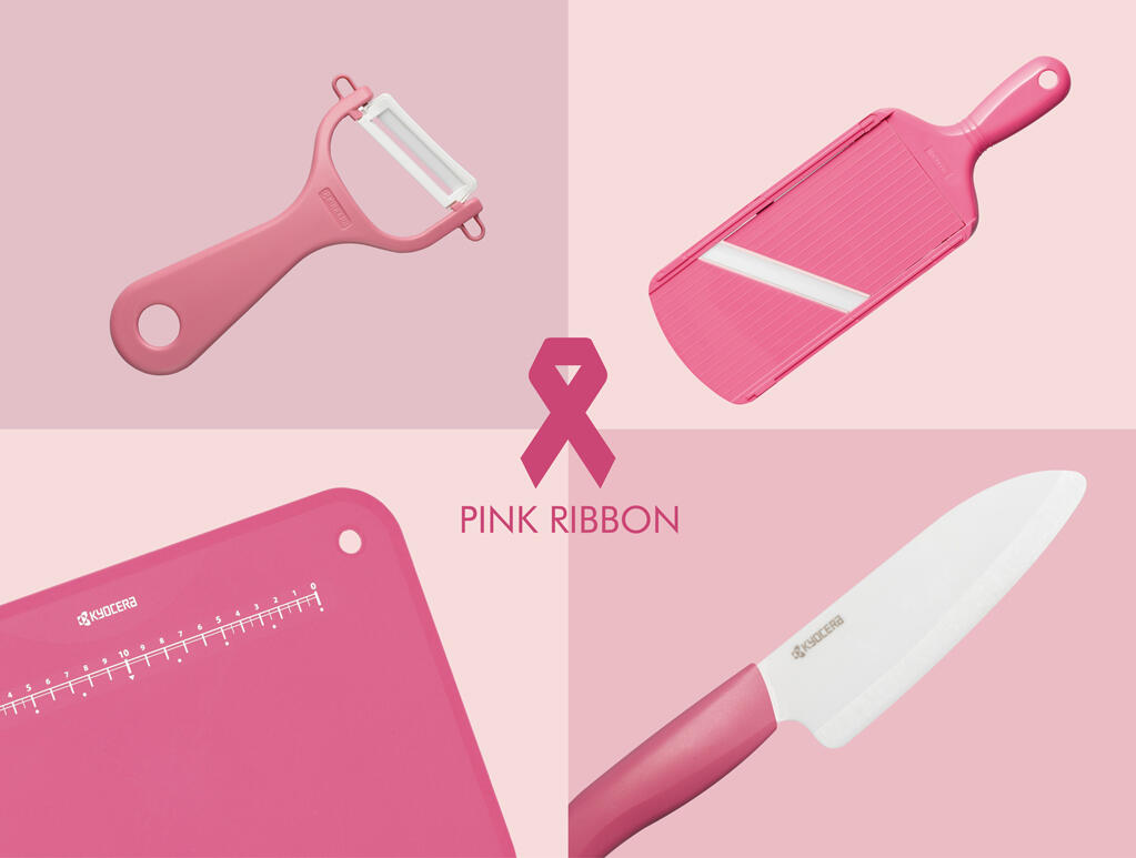 Photo：Ceramic kitchen utensils in support of the Pink Ribbon movement